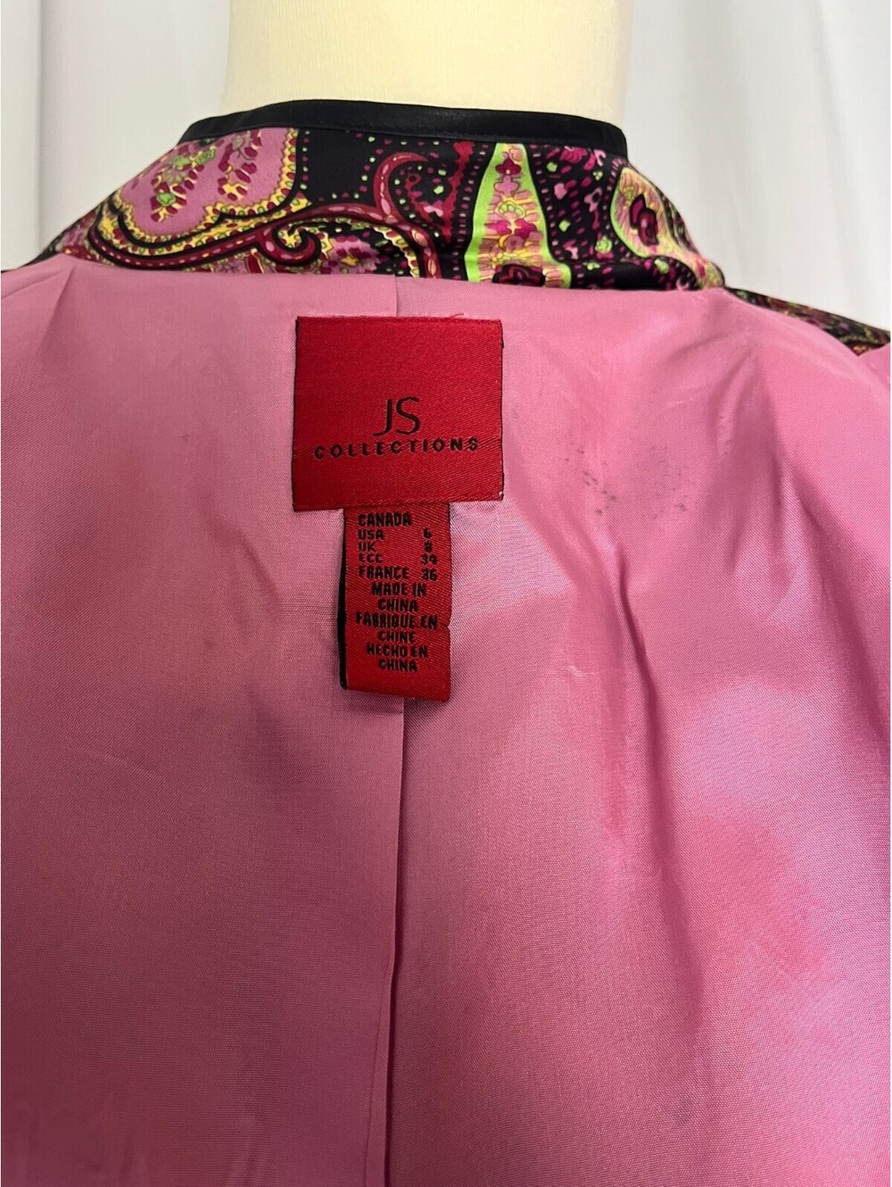 JS Collections Paisley Patterned Button-Up Blazer Jacket - Picture 6 of 9
